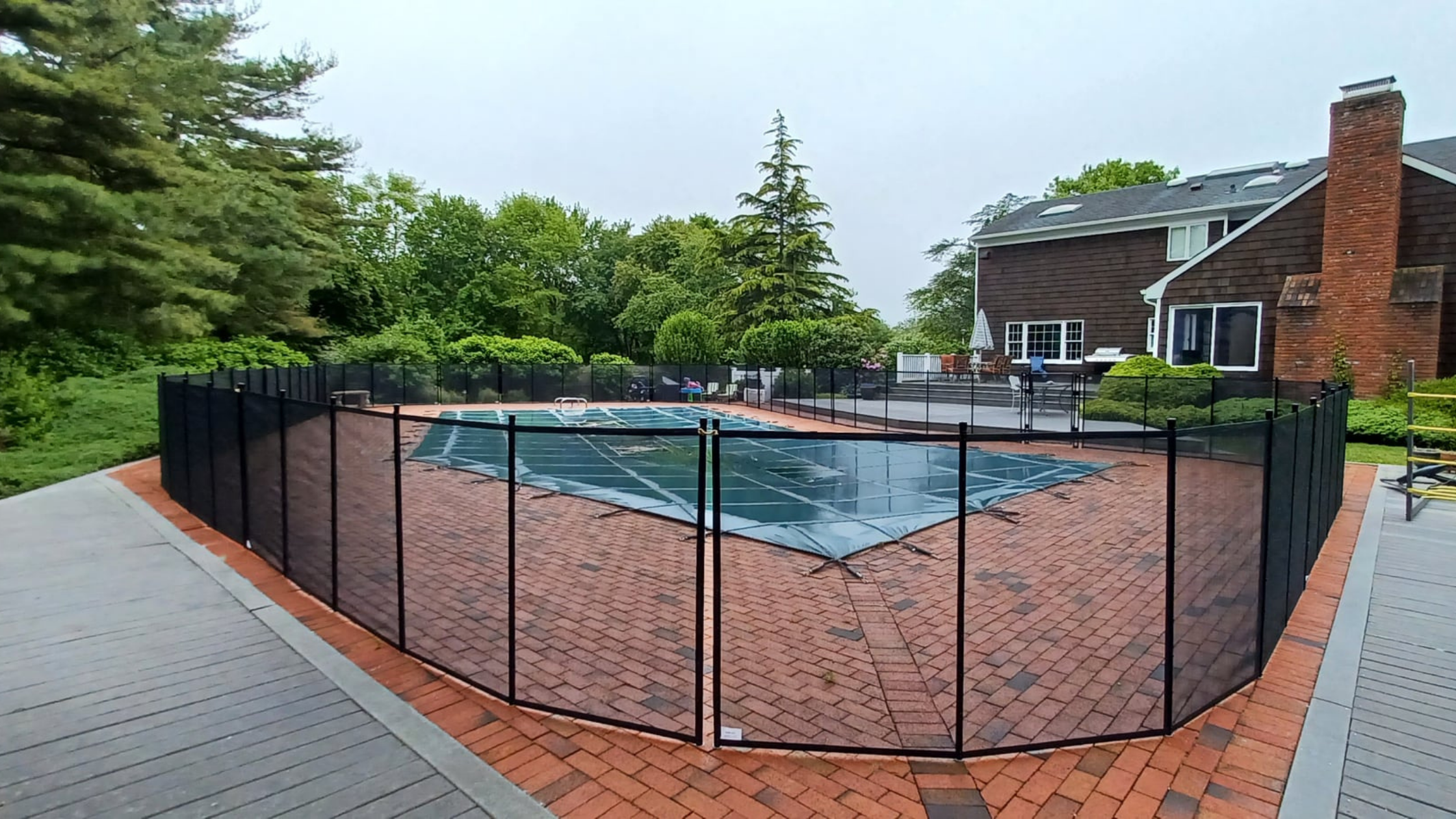 Loop-Loc pool cover with Baby-Loc fencing